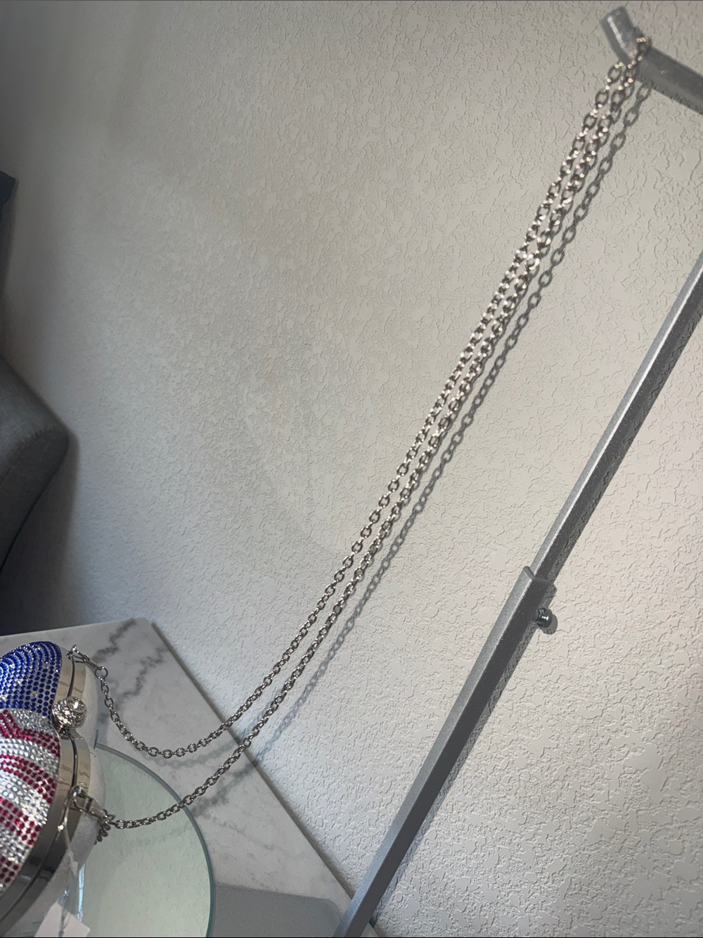 Rhinestone American Flag Heart Clutch Crossbody USA Patriotic Crystal Bag-NWT🇺🇸✨ - Picture 5 of 6